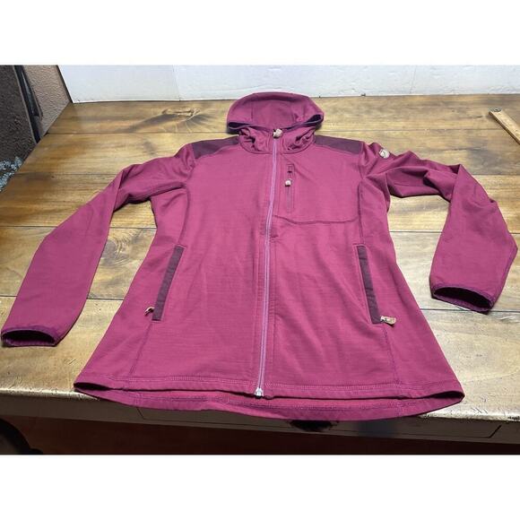 Fjällräven Jackets & Blazers - Fjallraven Keb Fleece Hoodie Womens Large Magenta Full Zip Jacket Outdoor Hiking